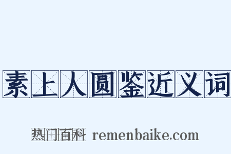 素上人圆鉴近义词是什么意思的图片